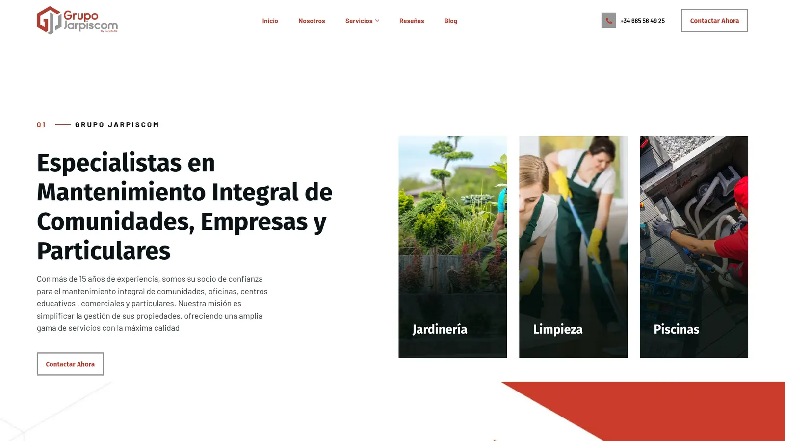 Web corporativa de Grupo Jarpiscom