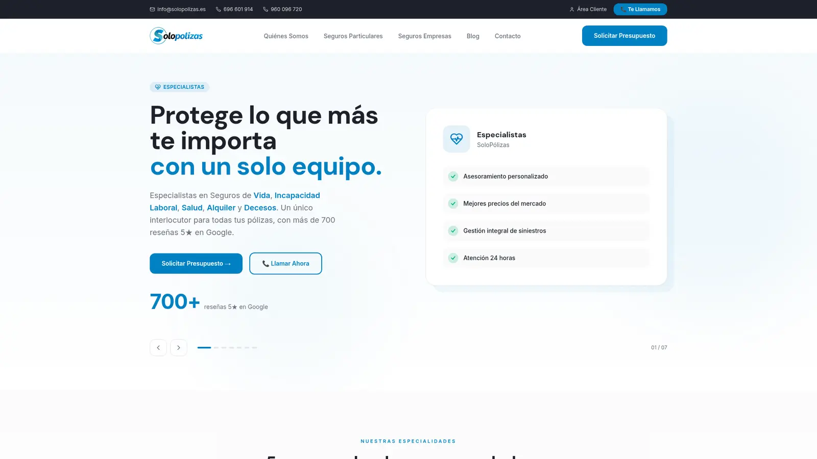 Captura de SoloPolizas